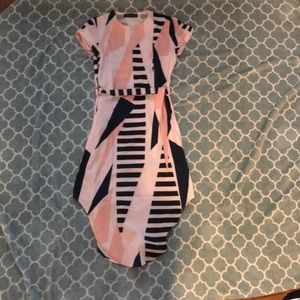 Pink, Blue, and White Dress